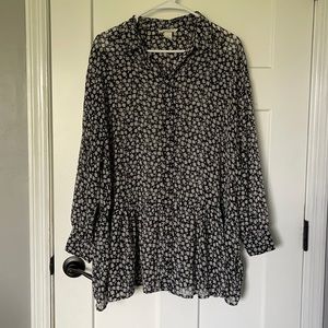 Floral Sheer Drop Waist Dress